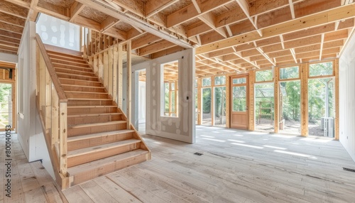 Unfinished basement raw beauty with wood frames and essential insulation for a cozy space