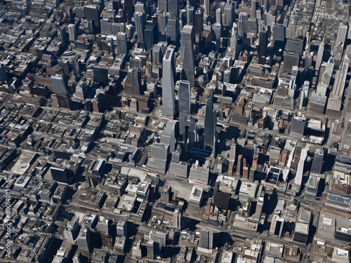 Aerial images of urban skyline  urban scenery  satellite captured cities