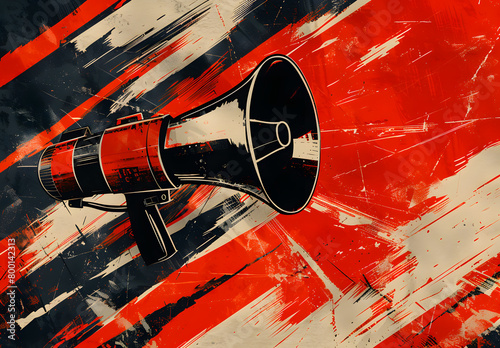 Obraz na płótnie Megaphone or loudspeaker on vintage background w salonie
