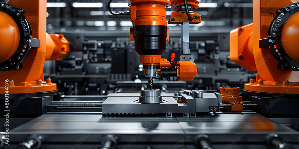 Factory Robotics with Robotic Arm Gripper on Conveyor, Smart Factory Technology