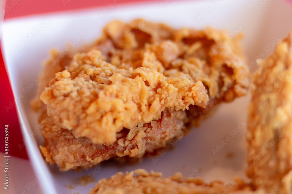 Fried chicken blur background, Street food thailand Fried chicken blur background, Street food thailand