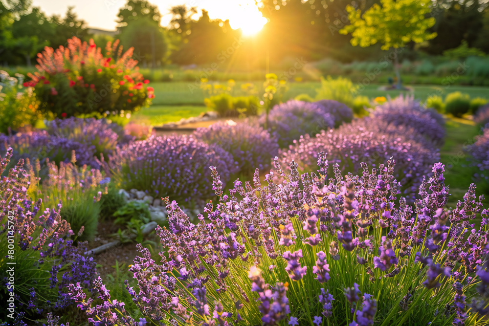 Obraz premium Twilight Glow Over Lavender Farm