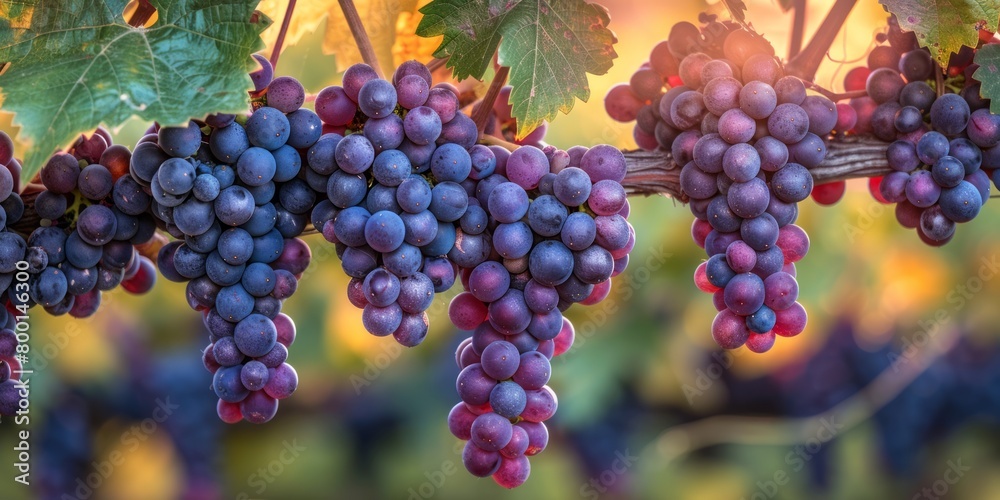 Ripening grape at vineyard