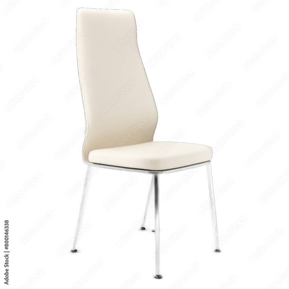 White leather chair isolated on transparent background. White leather chair isolated on transparent background.