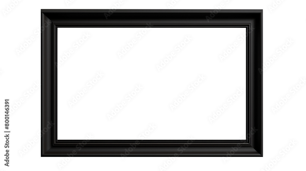 Black landscape picture frame for use as a border or home décor, png file cut out and isolated on a transparent background, stock illustration image Black landscape picture frame for use as a border or home décor, png file cut out and isolated on a transparent background, stock illustration image