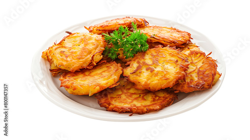 Kartoffelpuffer potato pancake isolated on white background