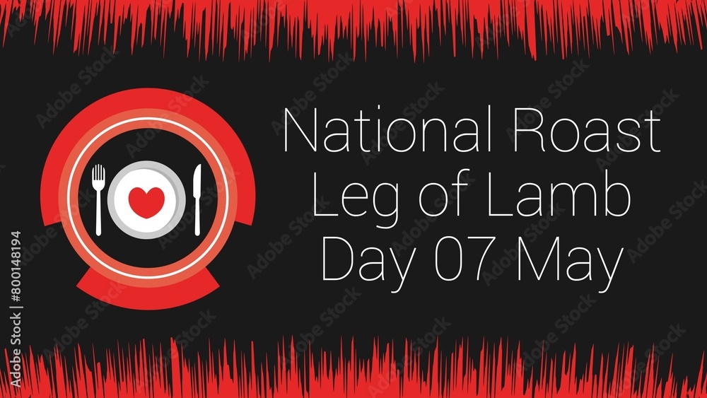 National Roast Leg of Lamb Day web banner design illustration National Roast Leg of Lamb Day web banner design illustration