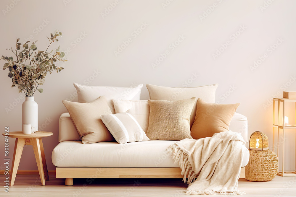 Scandinavian home interior design of modern living room. Scandinavian home interior design of modern living room.