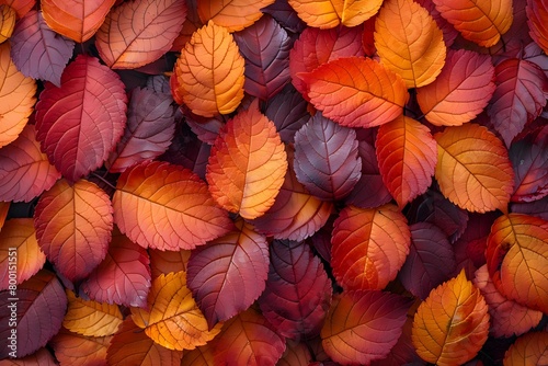 Vibrant Autumn Leaves Texture  Rich Red  Orange  and Brown Foliage