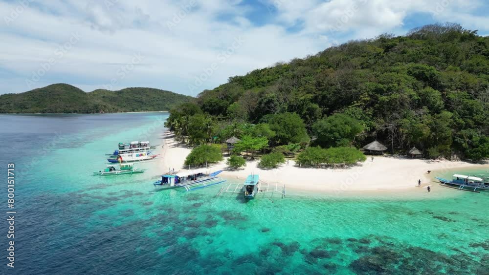 Aerial view of heaven island with white sand beach and turquoise water Aerial view of heaven island with white sand beach and turquoise water