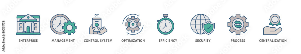 Industrial control system icons set collection illustration of ...