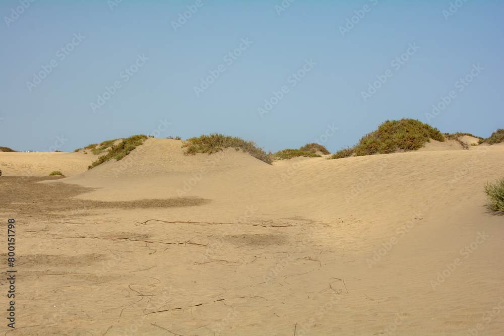 Sand dunes and blue sky Sand dunes and blue sky