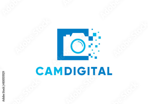 creative digital photo logo design vector