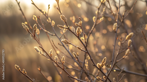 Spring’s Promise: Unbloomed Willow Twigs