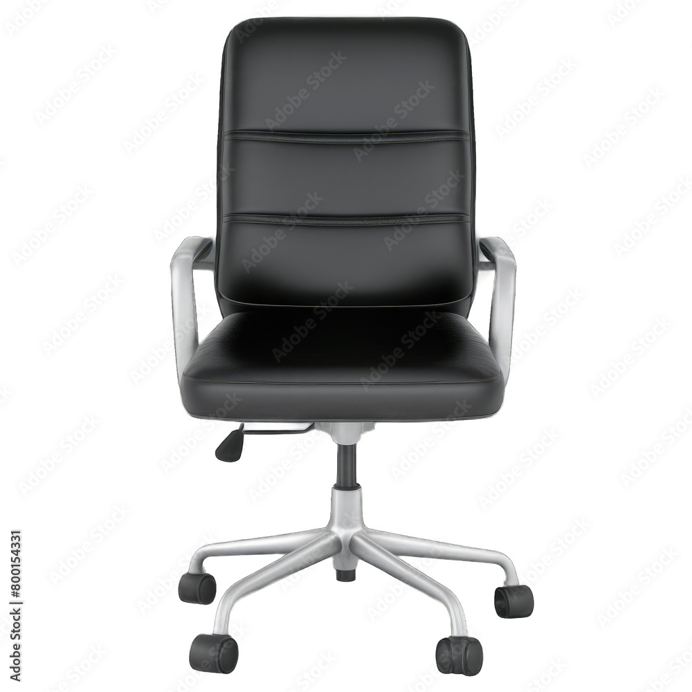 Black leather chair isolated on transparent background. Black leather chair isolated on transparent background.