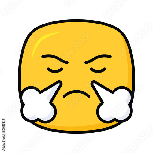 Have a look at this creative icon of frustrated emoji, trendy style vector