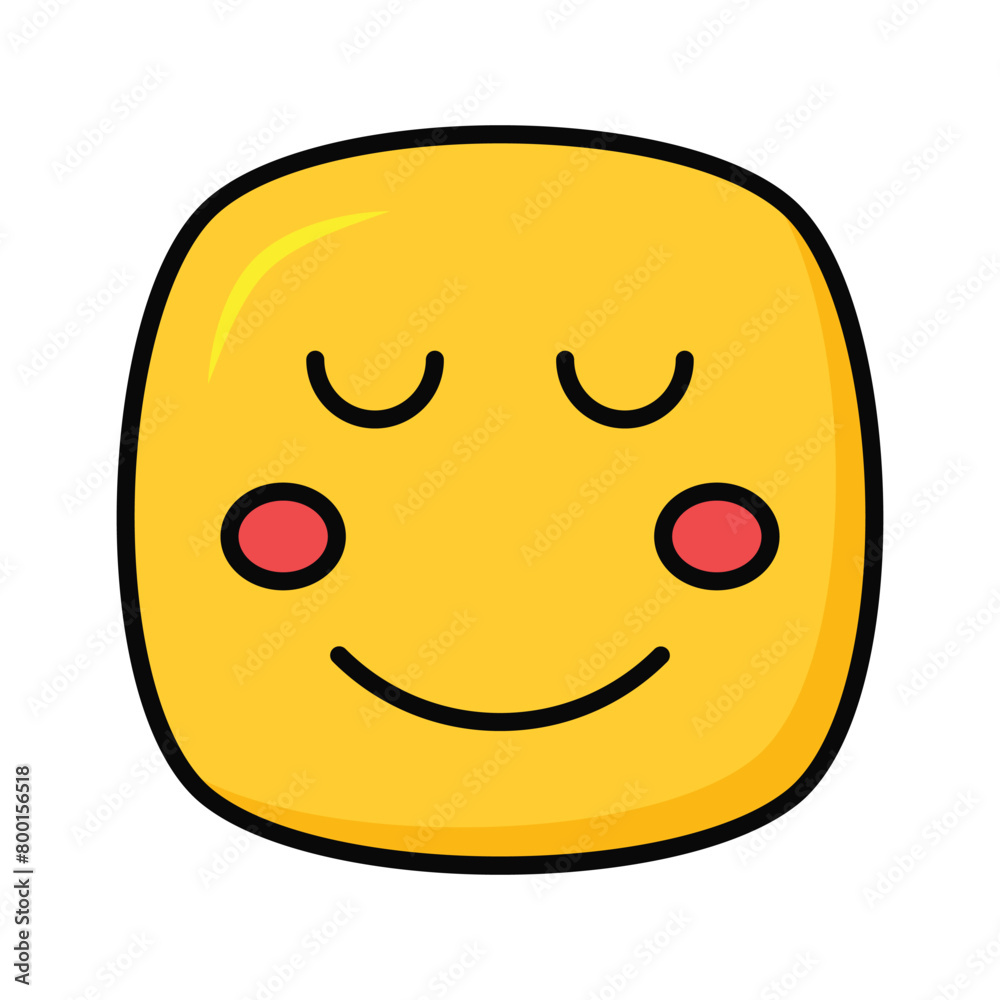 Calm face emoji icon, proud, cool expressions vector design Calm face emoji icon, proud, cool expressions vector design