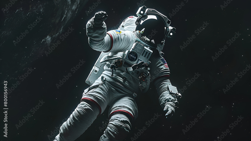 Astronaut floating in space, Spaceman flying in outer space with planets around him,
Astronaut floating in space, Spaceman flying in outer space with planets around him,