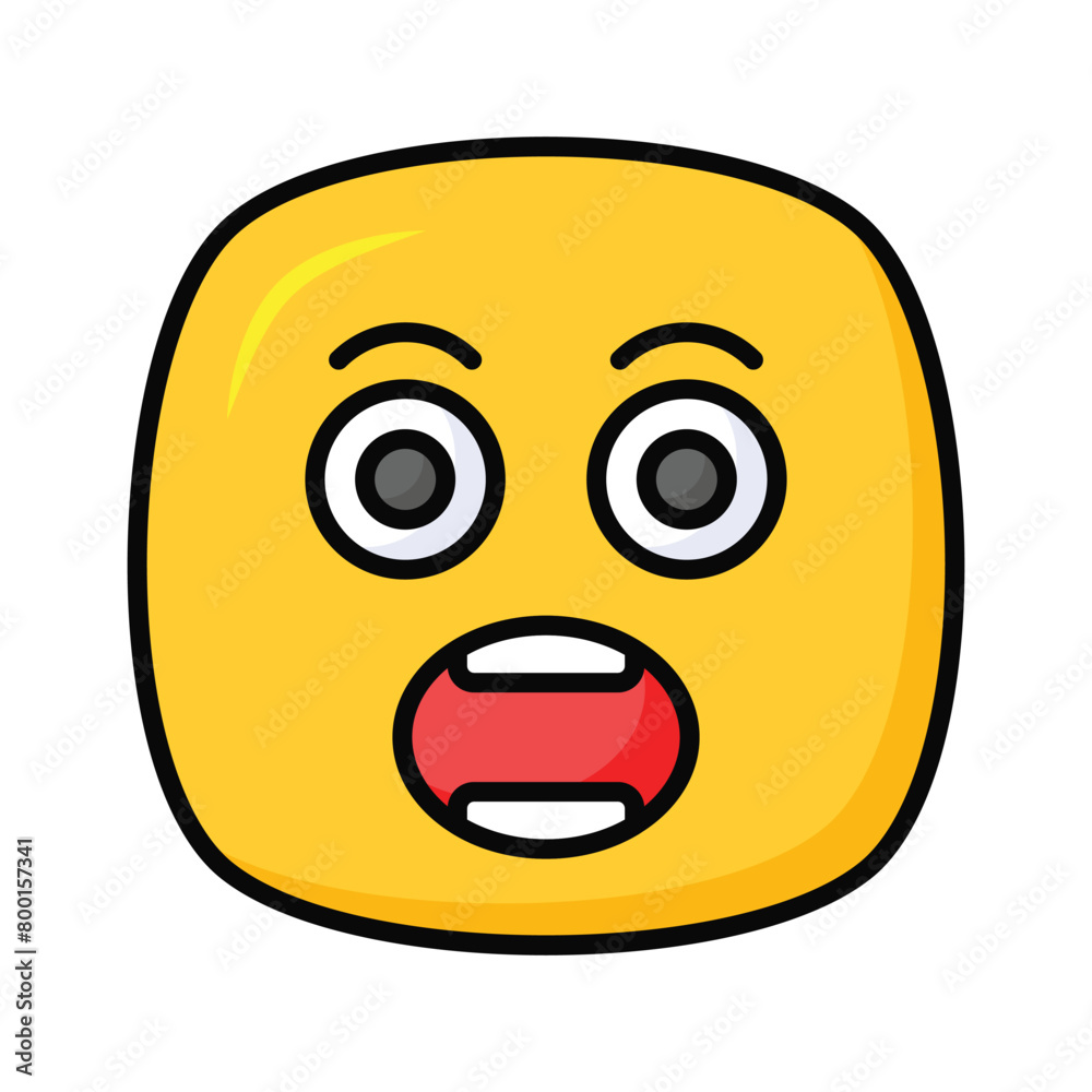 Fototapeta premium Oh My God expression emoji vector design, editable vector