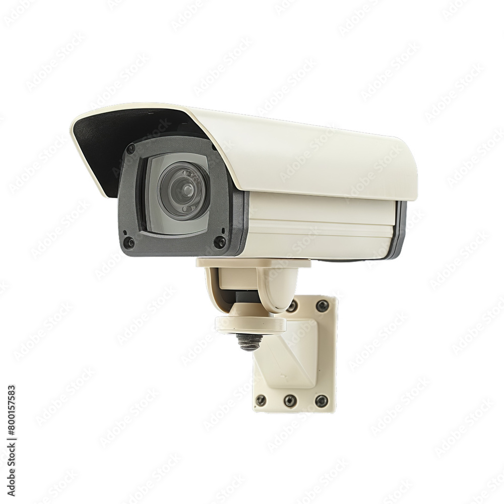 cctv, a white surveillance camera on a transparent background. Digital camera, technology