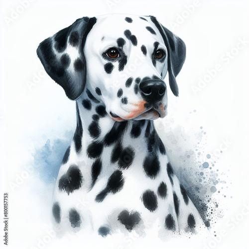                          White background  Dalmatian dog 