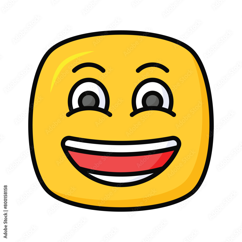 Enthusiastic emoji icon, happy face vector design Enthusiastic emoji icon, happy face vector design