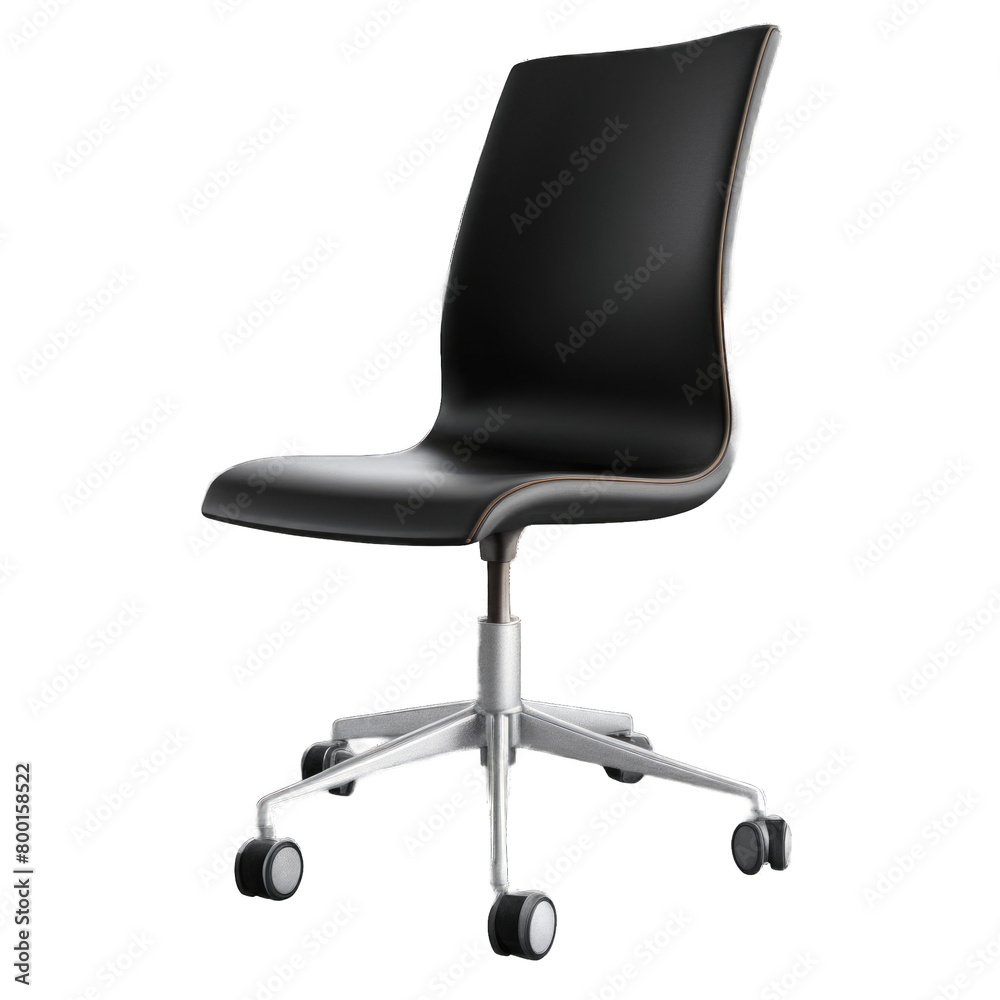 Black leather chair isolated on transparent background. Black leather chair isolated on transparent background.