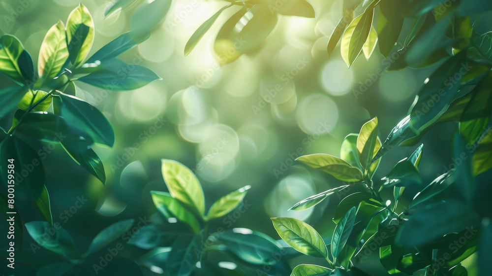 A close up of green leaves with a blurry background