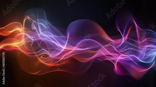 abstract background with colorful wavy lines, Future cyberspace concept ,Futuristic dark background with neon glow and smoke, Plexus curves, abstract wave, beautiful background for art projects