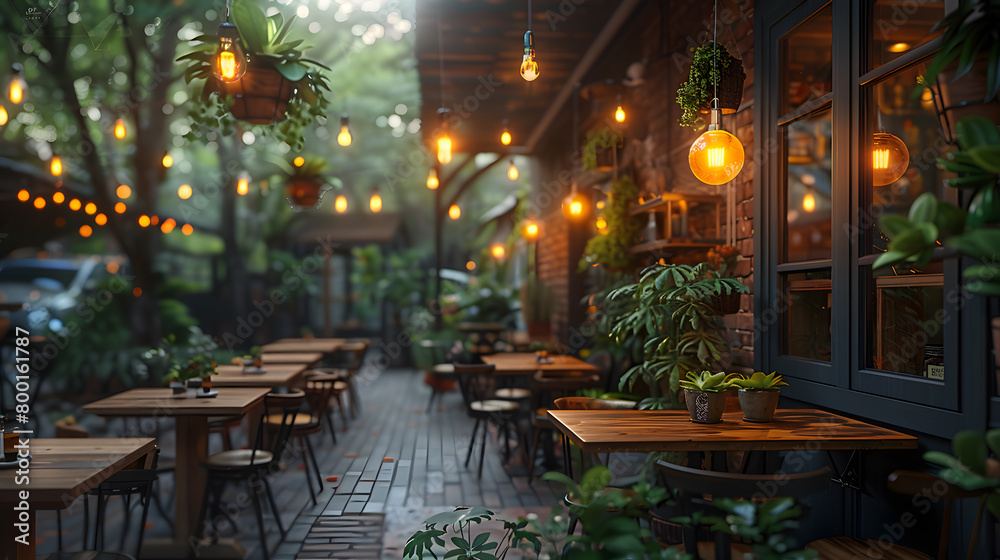 Naklejka premium Old-fashioned cafe terrace