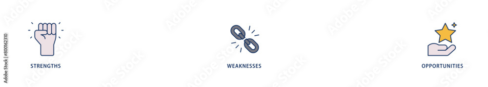 SWOT icons set collection illustration of value, goal, break chain, low battery, growth, check, minus, and crisis icon live stroke and easy to edit SWOT icons set collection illustration of value, goal, break chain, low battery, growth, check, minus, and crisis icon live stroke and easy to edit
