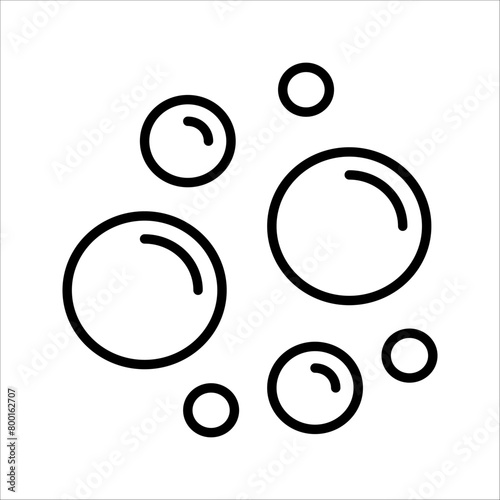 Bubbles line icon. Soap foam, fizzy drink, oxygen bubble, effervescent effect line icon, editable stroke isolated on white, linear vector outline illustration, symbol logo design style