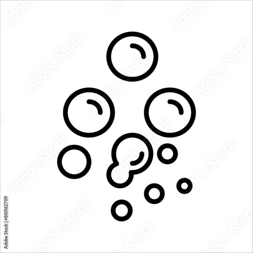 Bubbles line icon. Soap foam, fizzy drink, oxygen bubble, effervescent effect line icon, editable stroke isolated on white, linear vector outline illustration, symbol logo design style