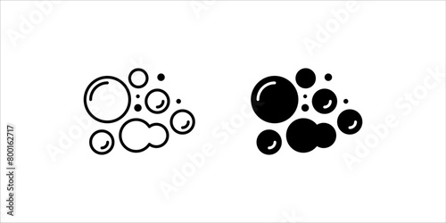 Bubbles line icons set. Soap foam, fizzy drink, oxygen bubble, effervescent effect line icons set, editable stroke isolated on white, linear vector outline illustration, symbol logo design style