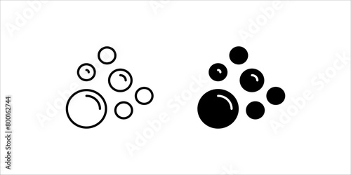 Bubbles line icons set. Soap foam, fizzy drink, oxygen bubble, effervescent effect line icons set, editable stroke isolated on white, linear vector outline illustration, symbol logo design style