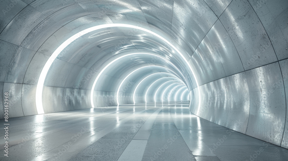 Obraz premium An empty underground tunnel designed as a blank mockup scene for advertising purposes in a modern setting.
