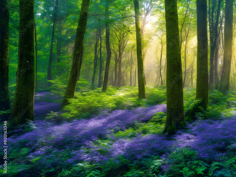 Obraz premium 봄 숲속 풍경