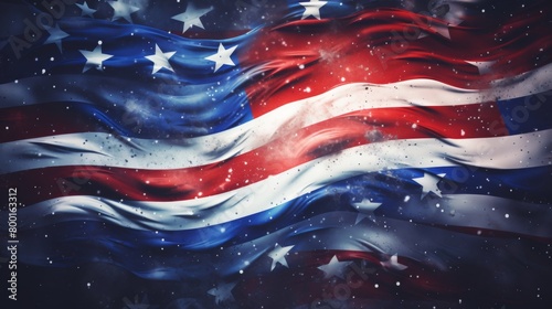 Red white and blue, stars and stripes background abstract