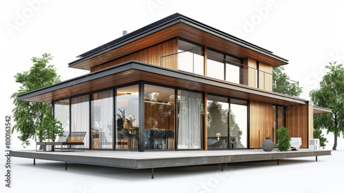 Visual representation of sustainable home design with solar panel integration.