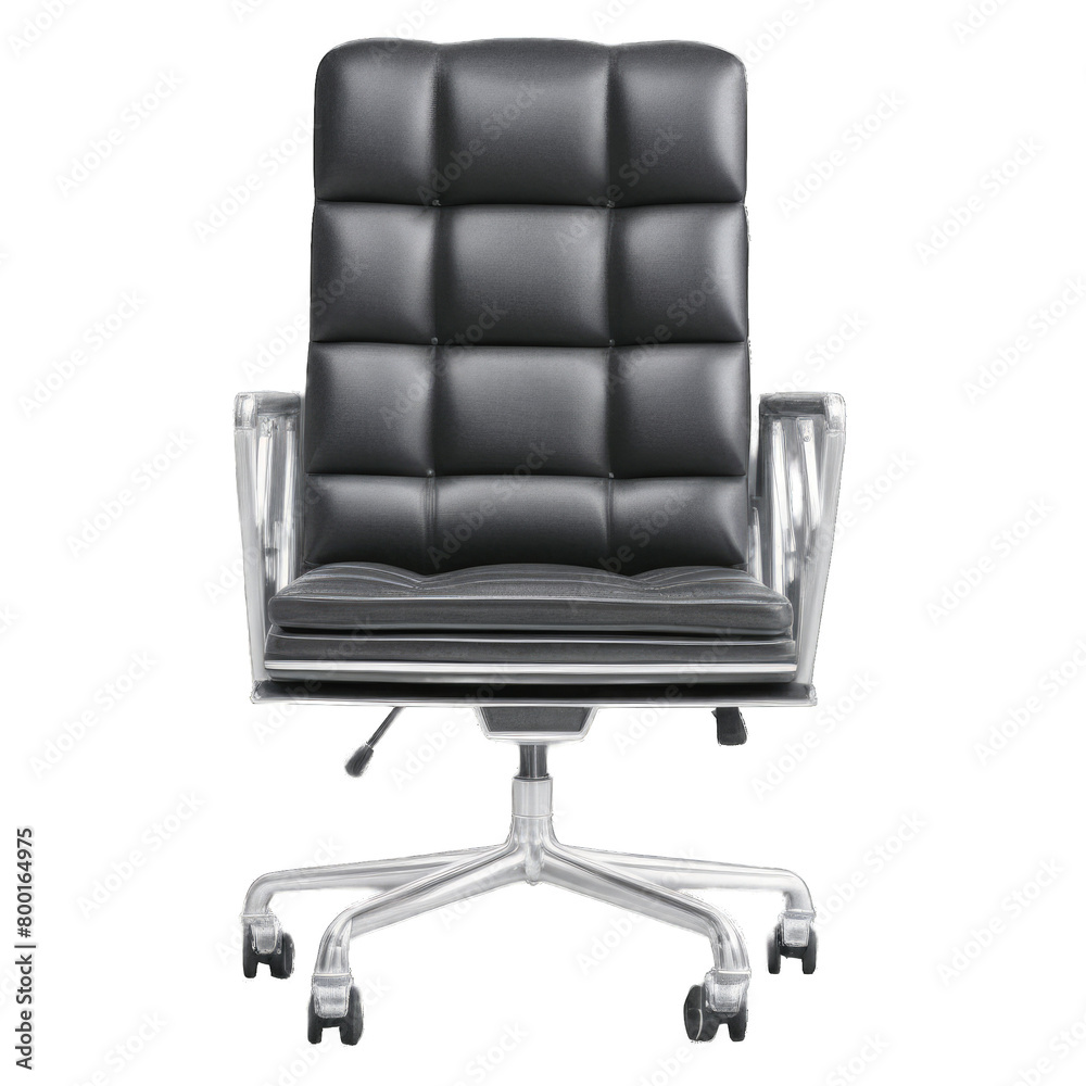 Black leather chair isolated on transparent background. Black leather chair isolated on transparent background.