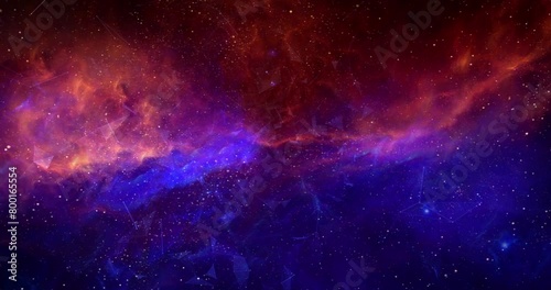 4K Space Nebula Animation. Night starry sky, milky way in night horizon, beautiful dark day time, stars shining, white. Star trails rolling. Nice clear weather. photo