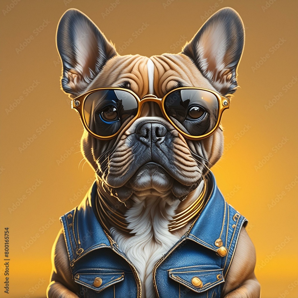 bulldog dog with sunglasses bulldog dog with sunglasses