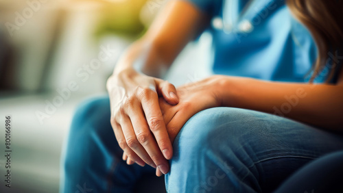 A close-up of a healthcare professional s hands providing comfort and support to a patient.