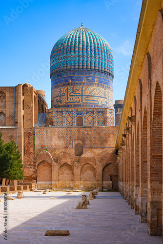 Billede på lærred Bibi-Khanym Mosque in Samarkand, Uzbekistan, Central Asia - Built in the 15th ce