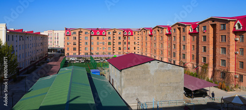 Residential building from the soviet era in downtown Nukus, the capital of Karakalpakstan in western Uzbekistan photo