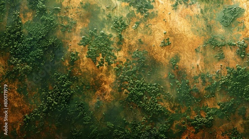 Satellite Imagery of Dense Forests and Copper-Hued Earth, Concept of Environmental Textures and Natural Patterns photo