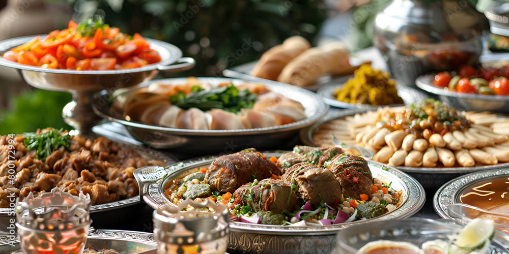 Ramadan Traditions Evening Meal Table for Iftar

