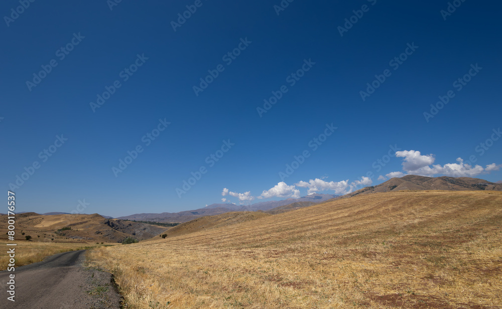 Mown fields and a road near them for purpose of web and design use Mown fields and a road near them for purpose of web and design use