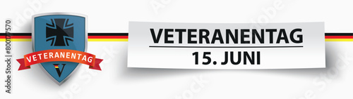 Papierzettel Banner Veteranentag 15. Juni