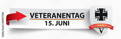 Papierzettel Banner Veteranentag 15. Juni